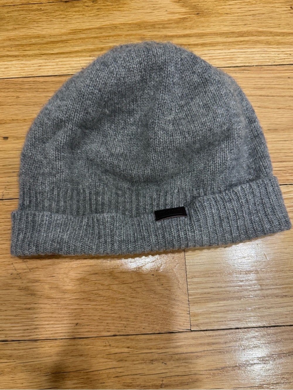 100% Cashmere Gray Beanie